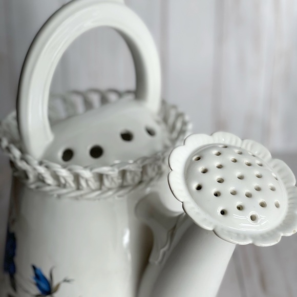 Elpa Alcobaca Portugal Floral Ceramic Watering Can Vase - Picture 6 of 14